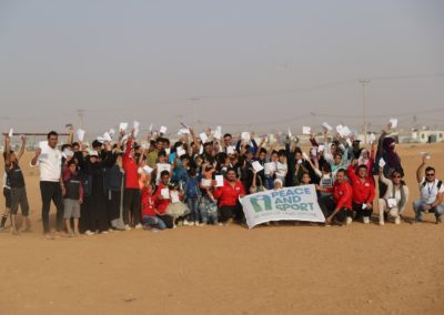 Peace and Sport celebrates April6 in Zaatari and Azraq refugee camps in cooperation with Taekwondo Humanitarian Foundation, Blumont and UNHCR Jordan