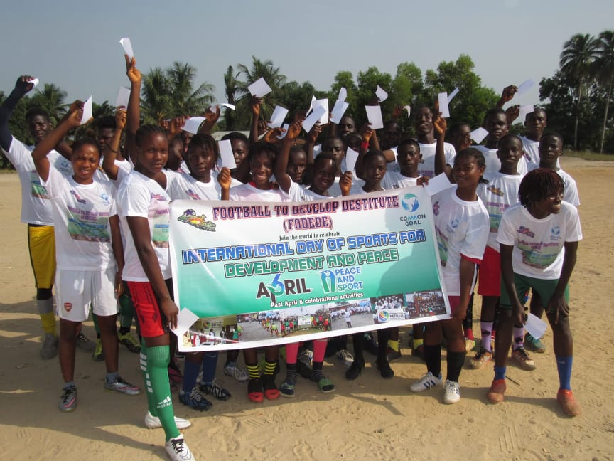 FODEDE in partnership with a female soccer team Earth Angels, Celebrates April6- Sport for Development and Peace with a launching of the #White Card campaign